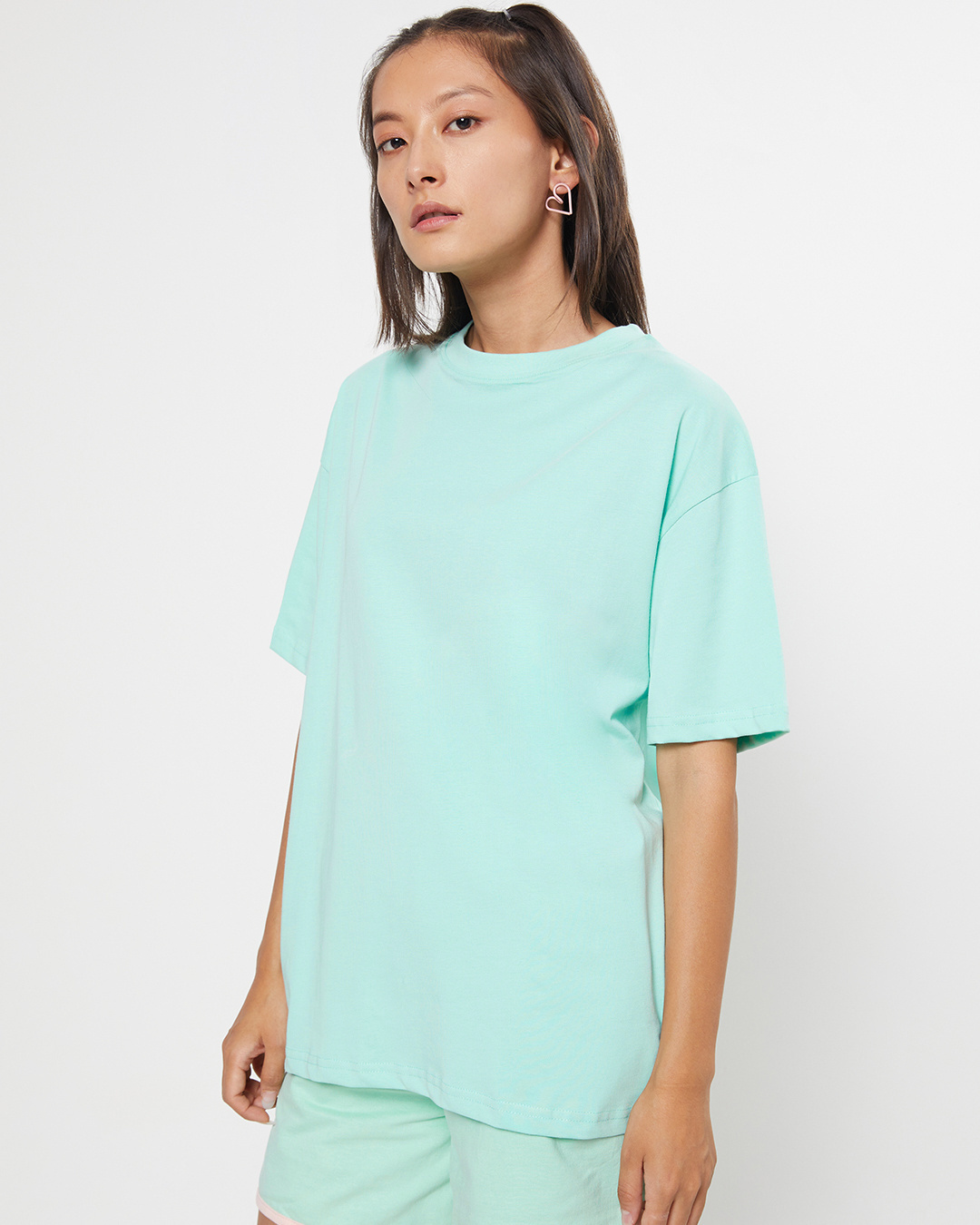 Shop Women's Sun-Kissed Green Oversized T-shirt-Back