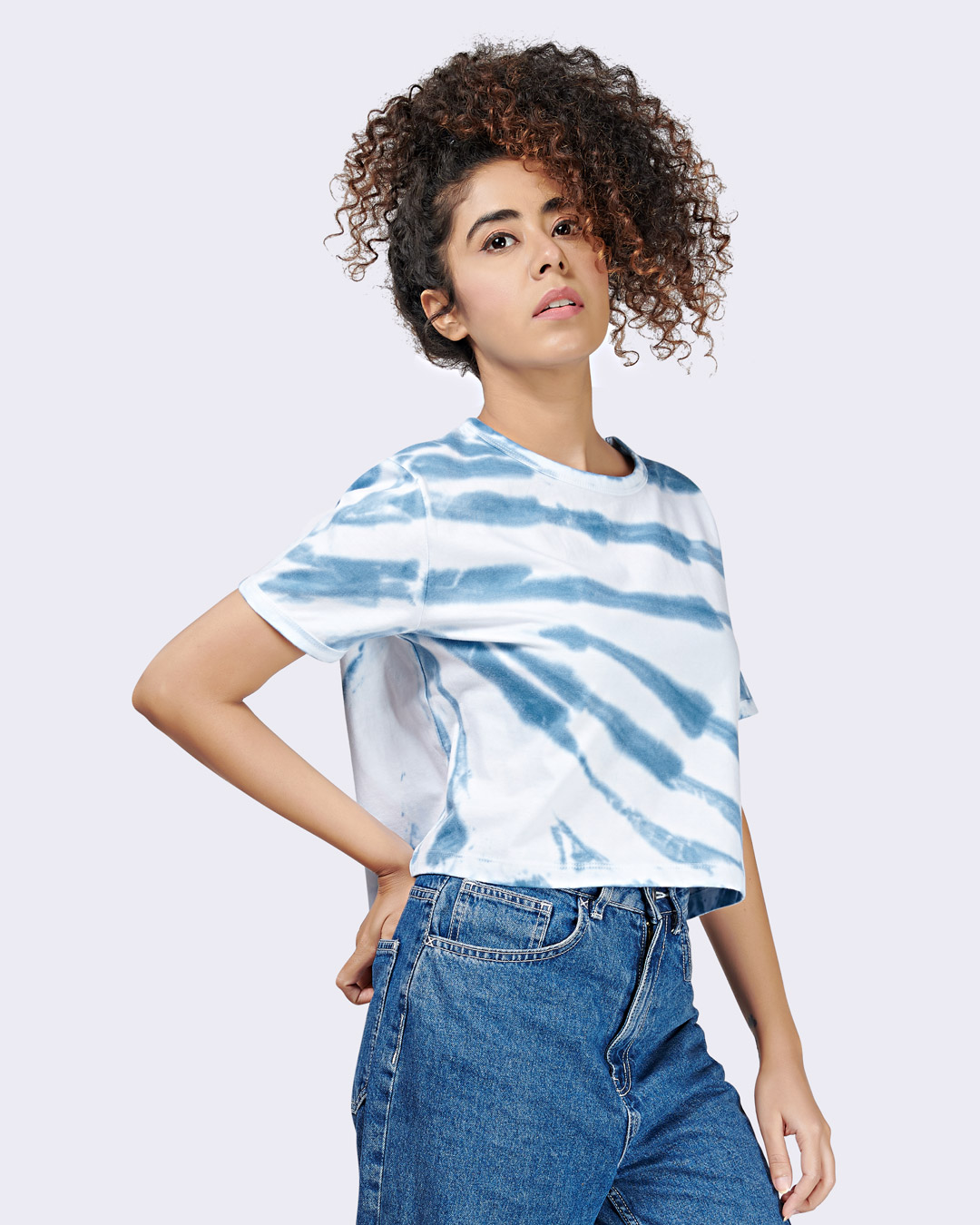Shop Women's Surf Tie Dye Crop T-Shirt Boxy Fit-Back