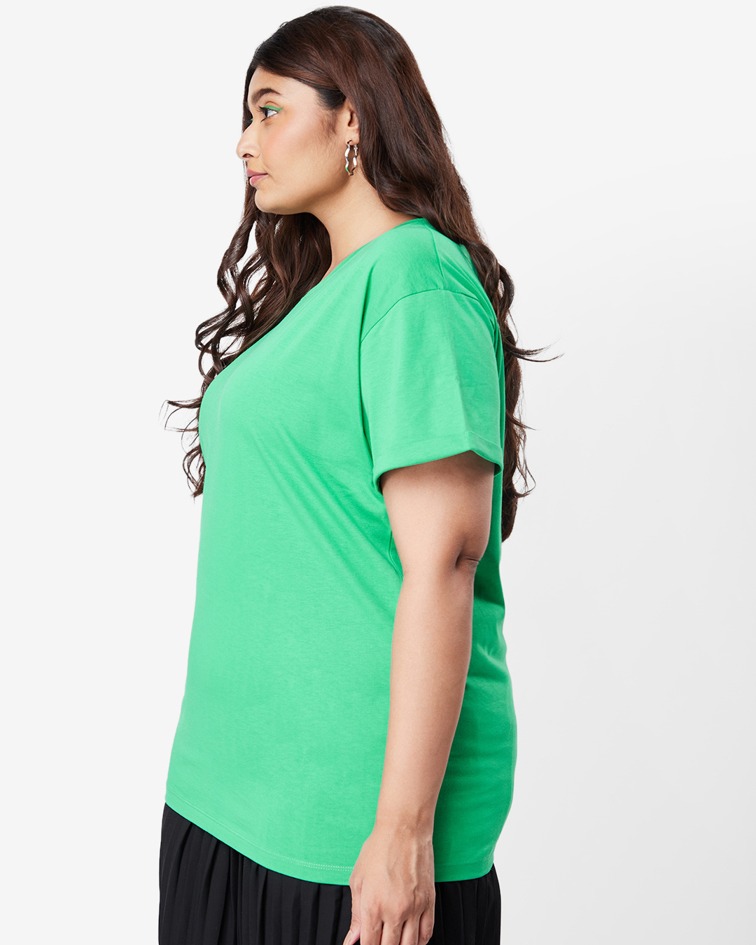 Shop Women's Varsity Green Plus Size Boyfriend T-shirt-Back