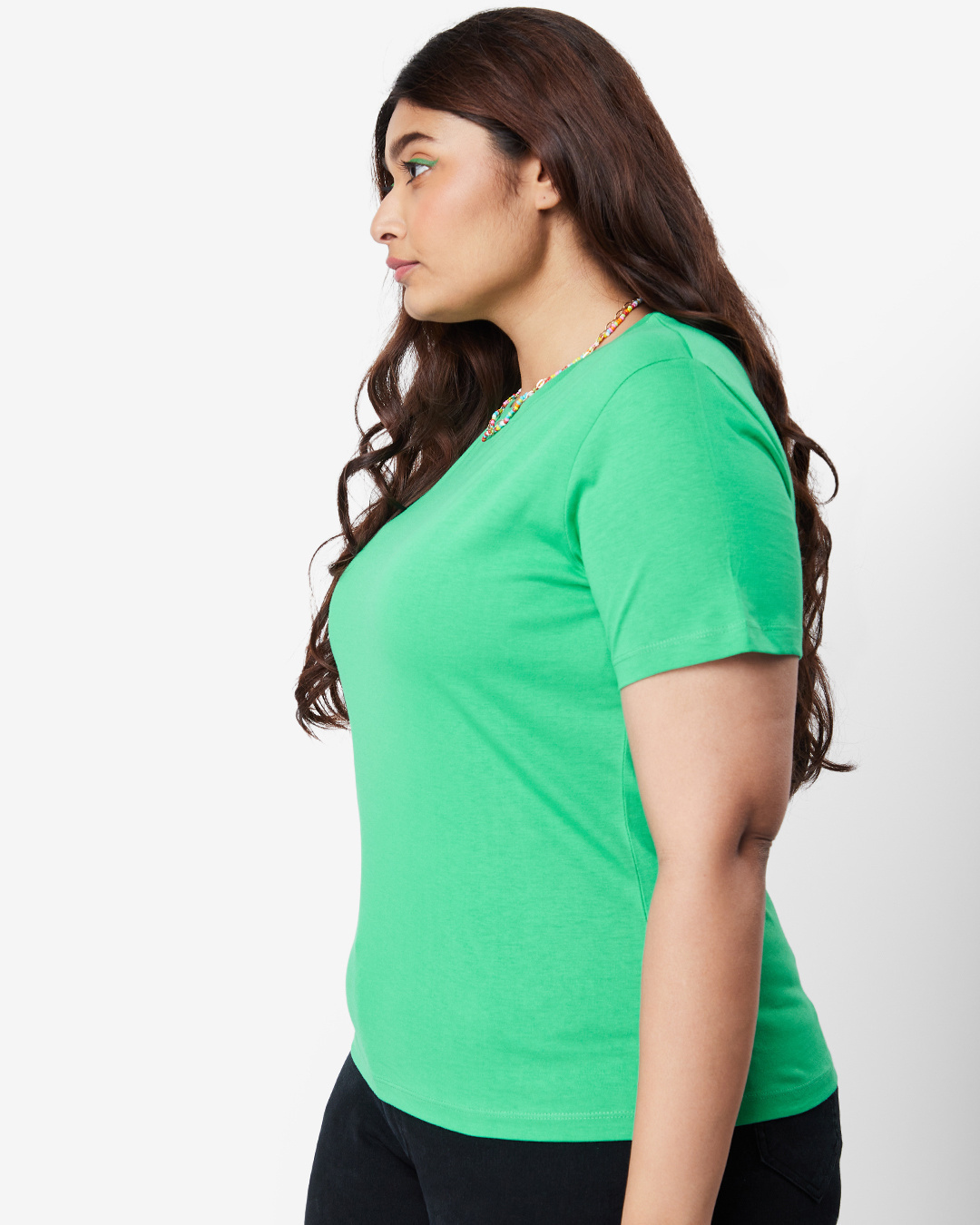 Shop Women's Varsity Green Plus Size T-shirt-Back