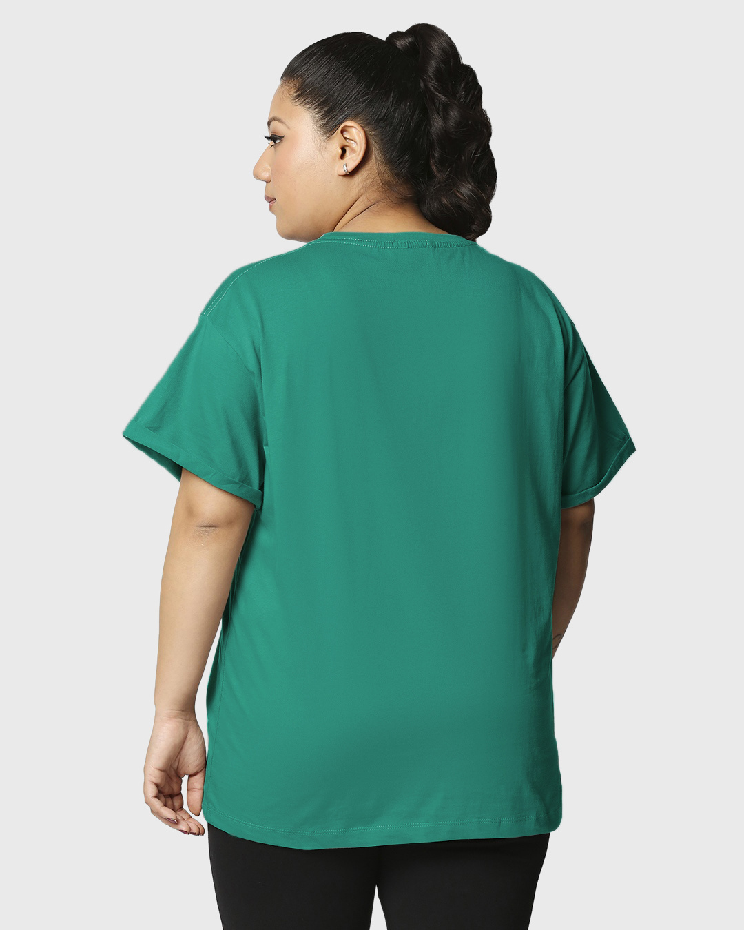 Buy Women's Verdant Green Plus Size Boyfriend Tshirt Online at Bewakoof