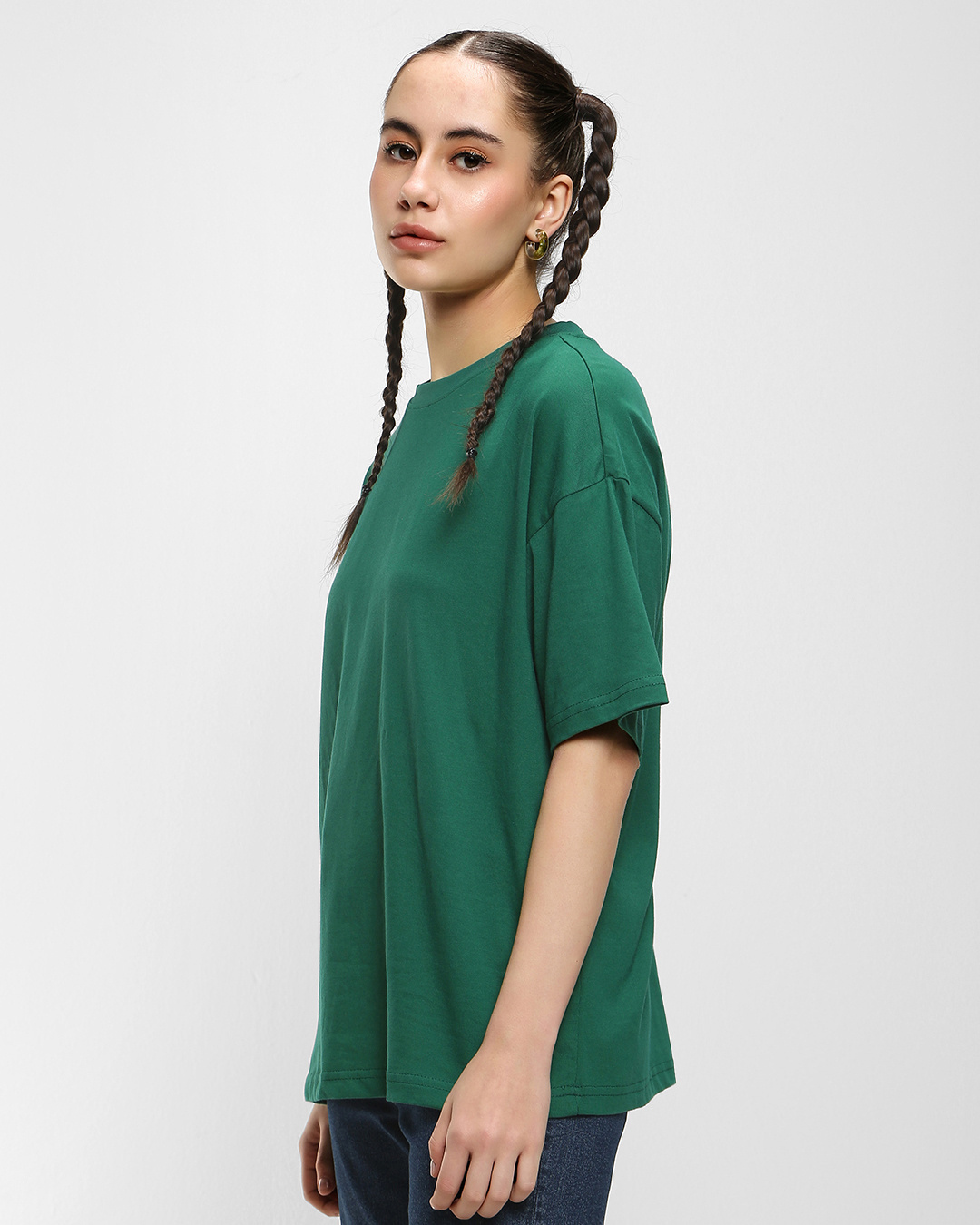 Shop Women's Verdant Green Oversized T-shirt-Back
