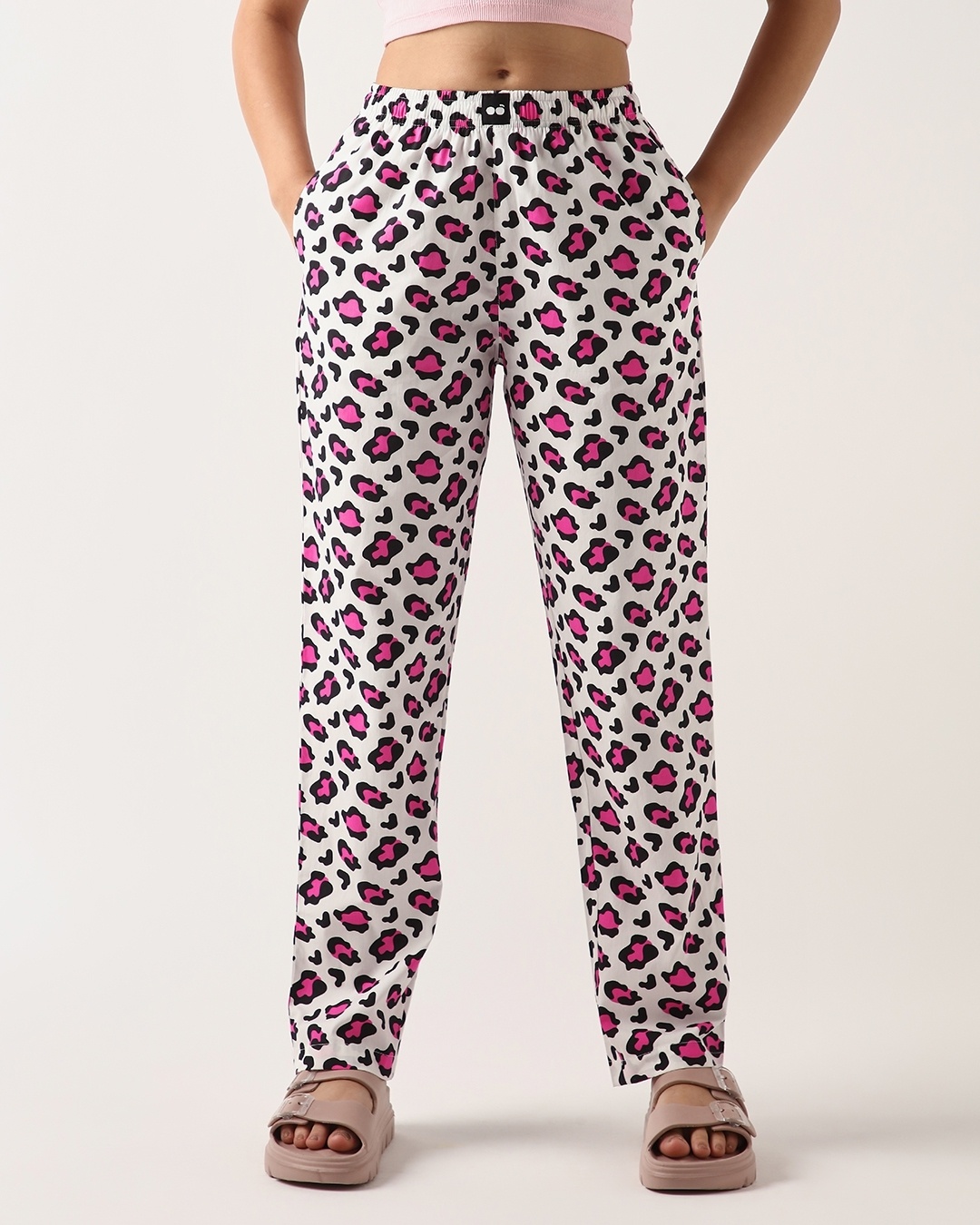 Shop Women's White All Over Printed Pyjamas-Back