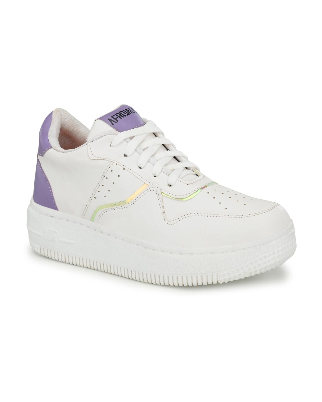 Shop Women's White & Purple Sneakers-Back