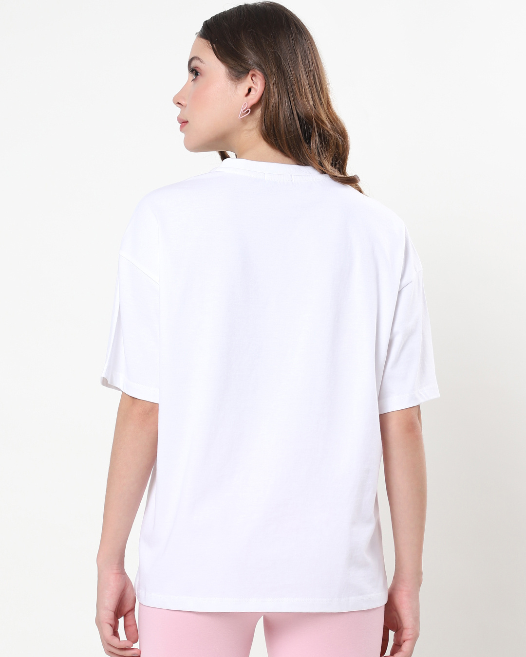 Shop Women's White BTS Graphic Printed Oversized T-shirt-Back