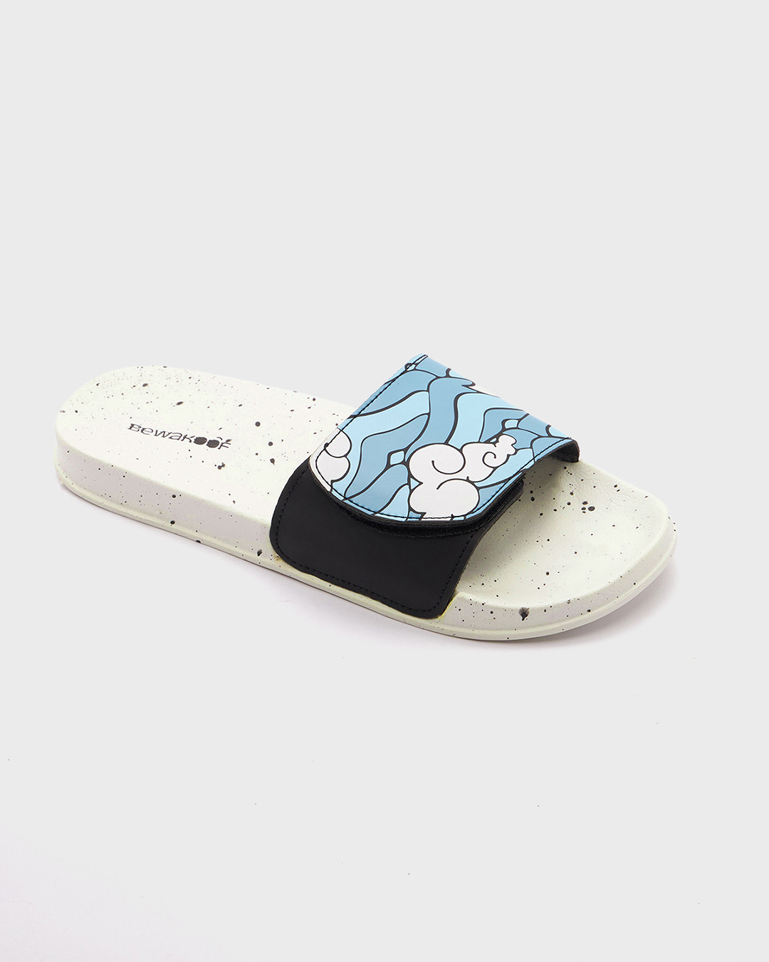 Shop Women's White Clouds Printed Sliders-Back