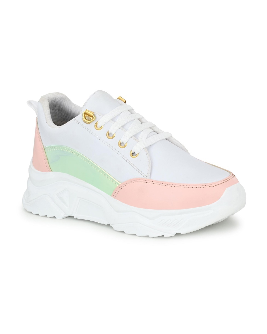 Shop Women's White Color Block Sneakers-Back