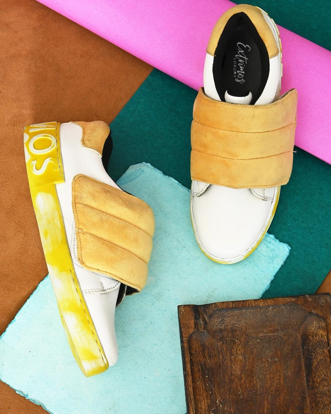 colour blocked sneakers