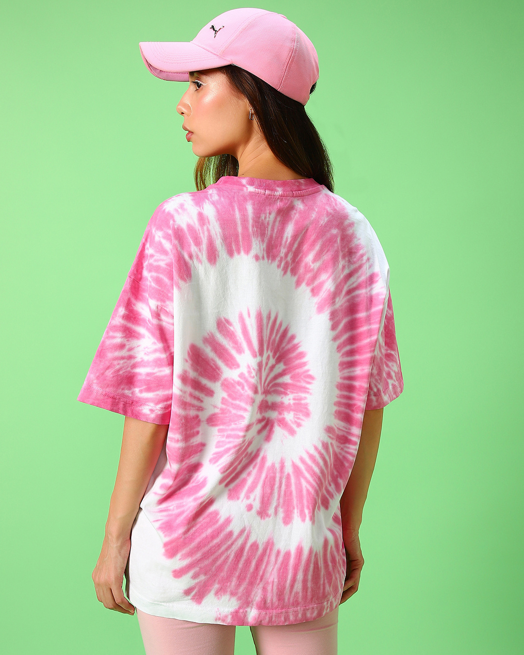 Buy Women's White & Pink Deja Moo Tie & Dye Oversized T-shirt Online at ...