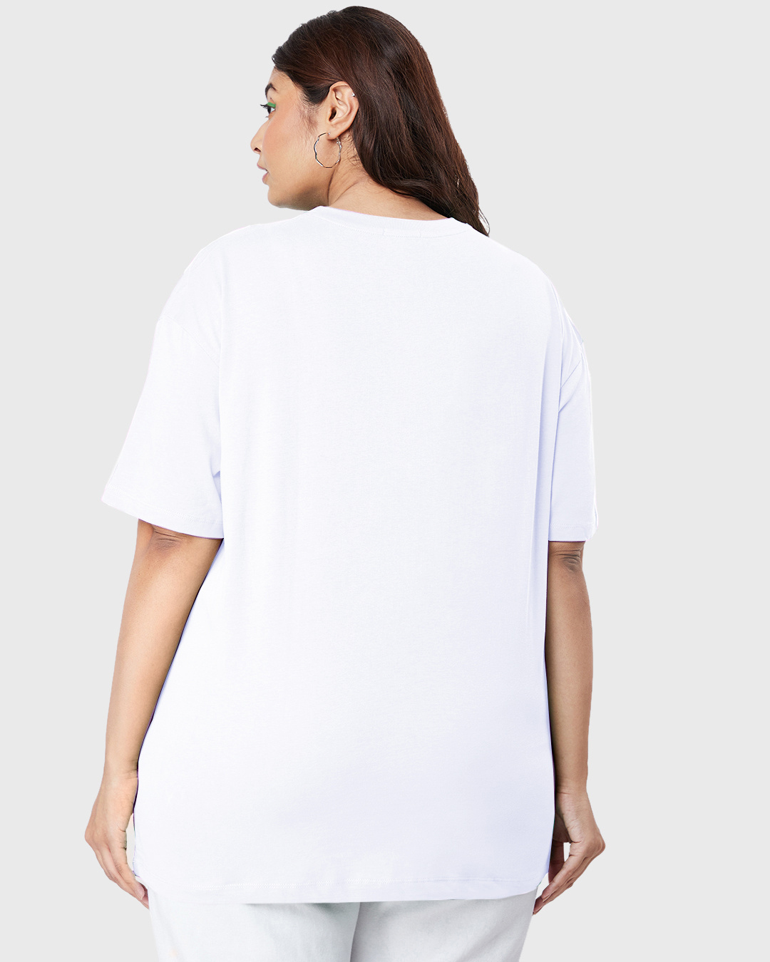 Shop Women's White Dope Shit Graphic Printed Oversized Plus Size T-shirt-Back