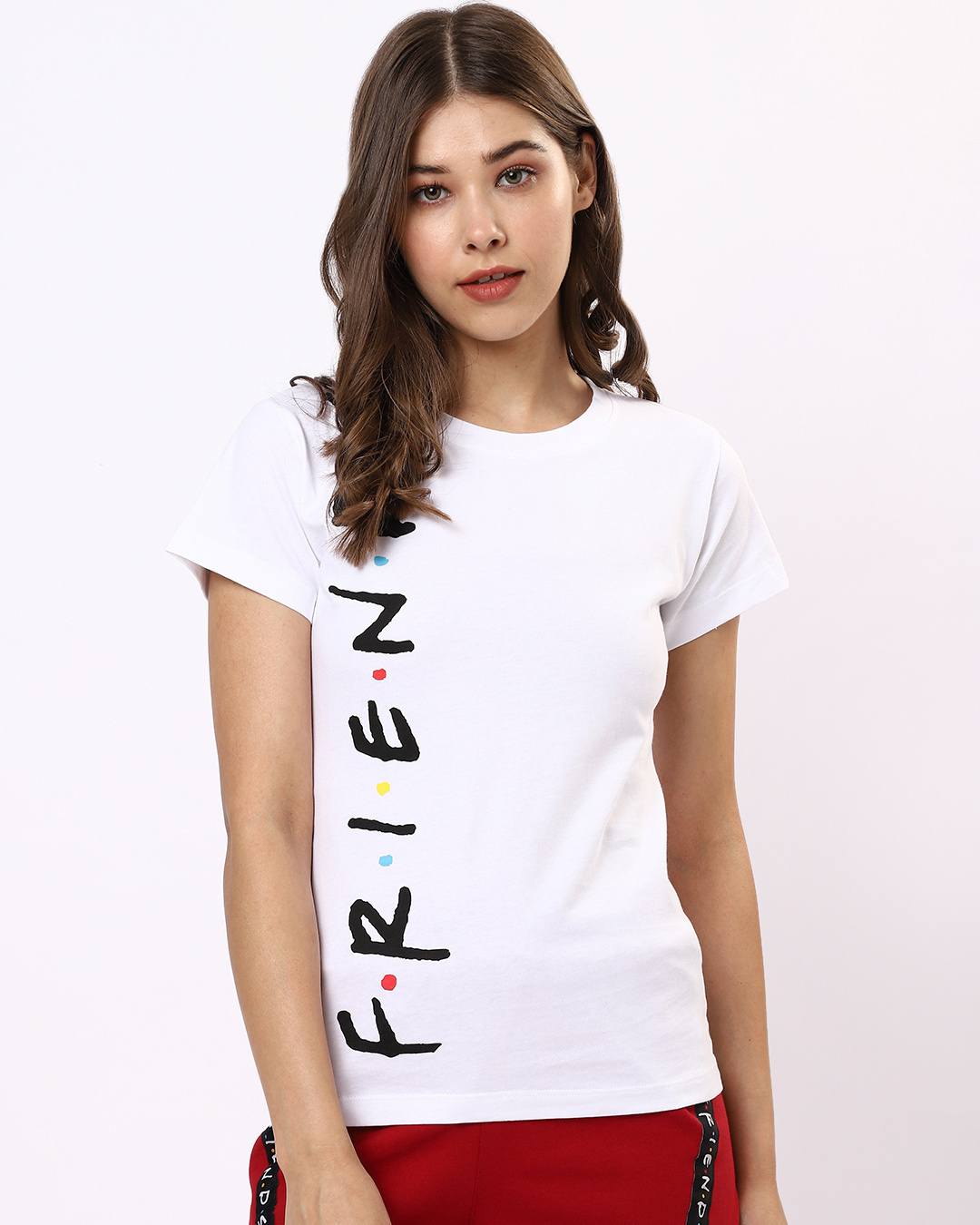 Shop Women's White Friends Boyfriend T-shirt-Back