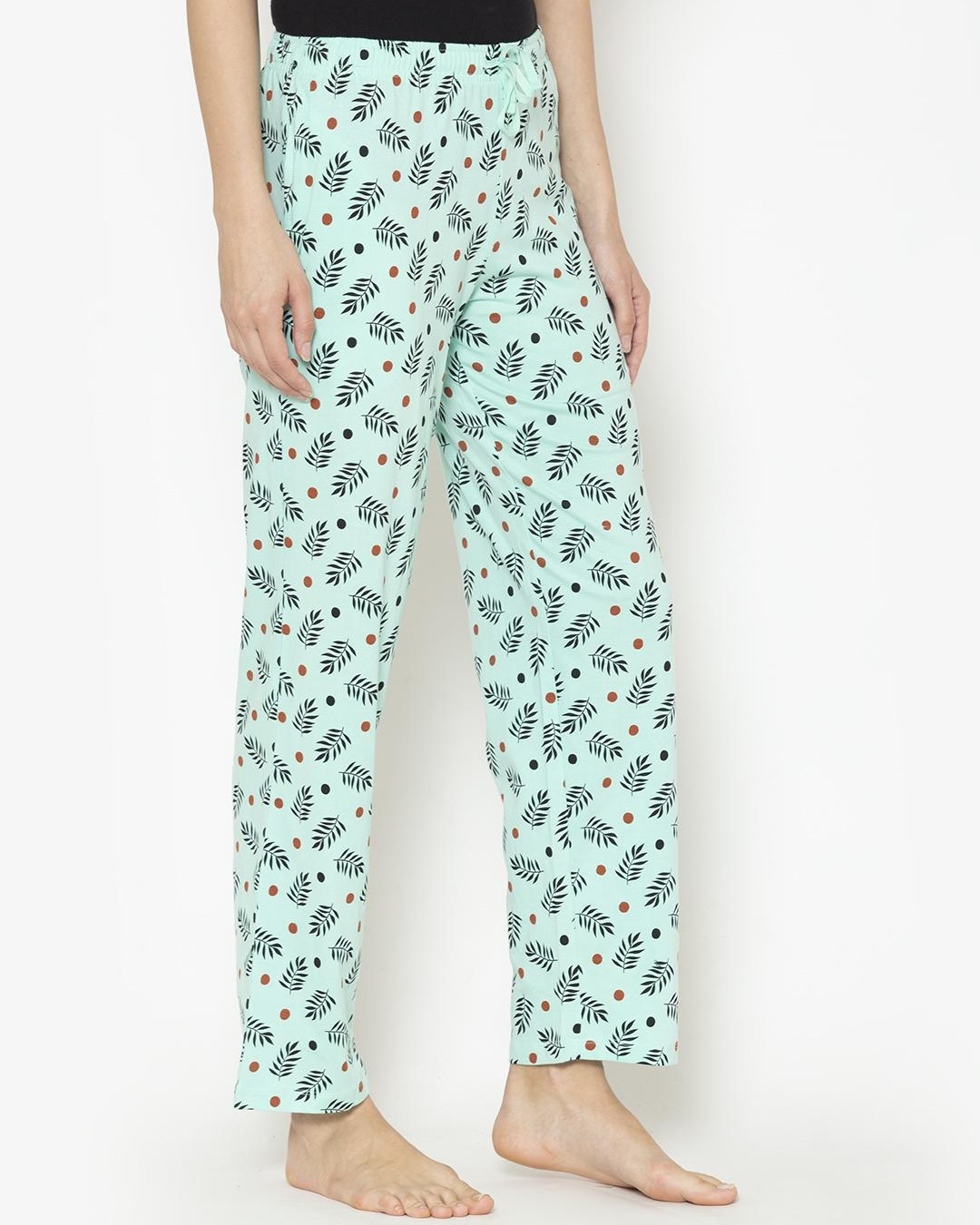 Shop Pack of 2 Women's White & Green Printed Pyjamas-Back