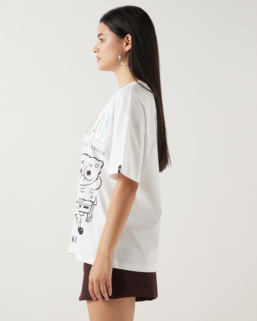 Shop Women's White Invertebros Graphic Printed Oversized T-shirt-Back