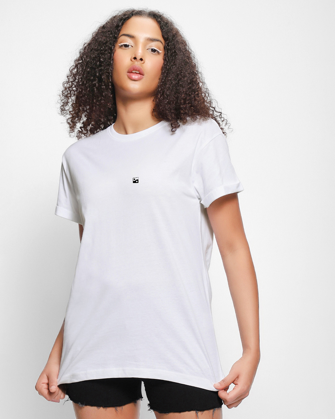 Shop Women's White Karma Circles Graphic Printed Boyfriend T-shirt-Back