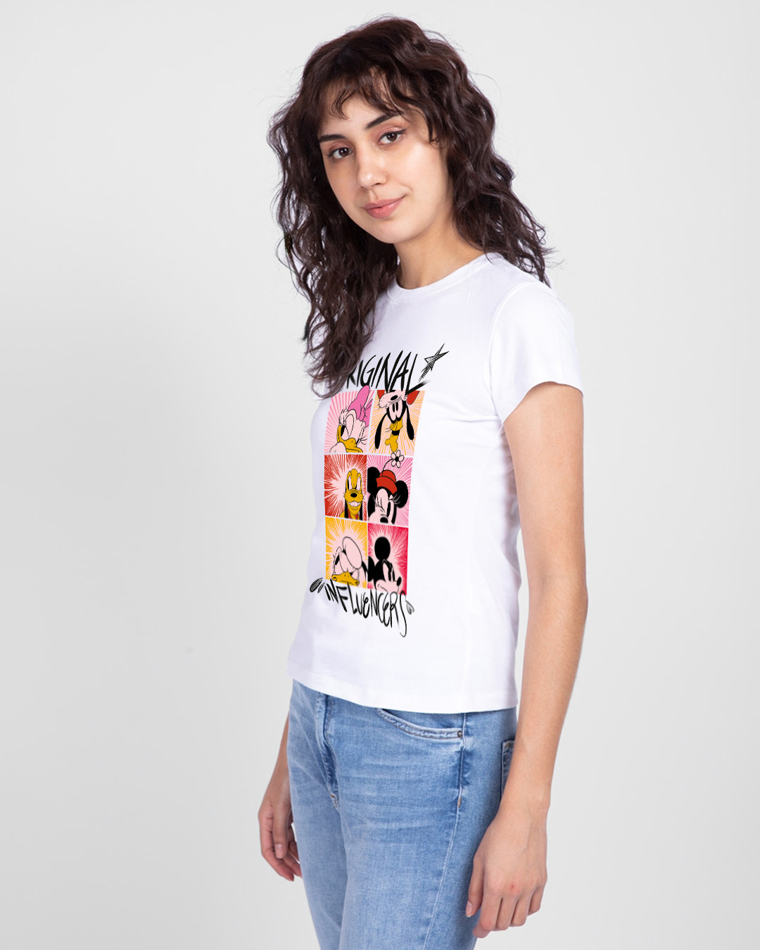 Shop Women's White Original Influencers Graphic Printed T-shirt-Back