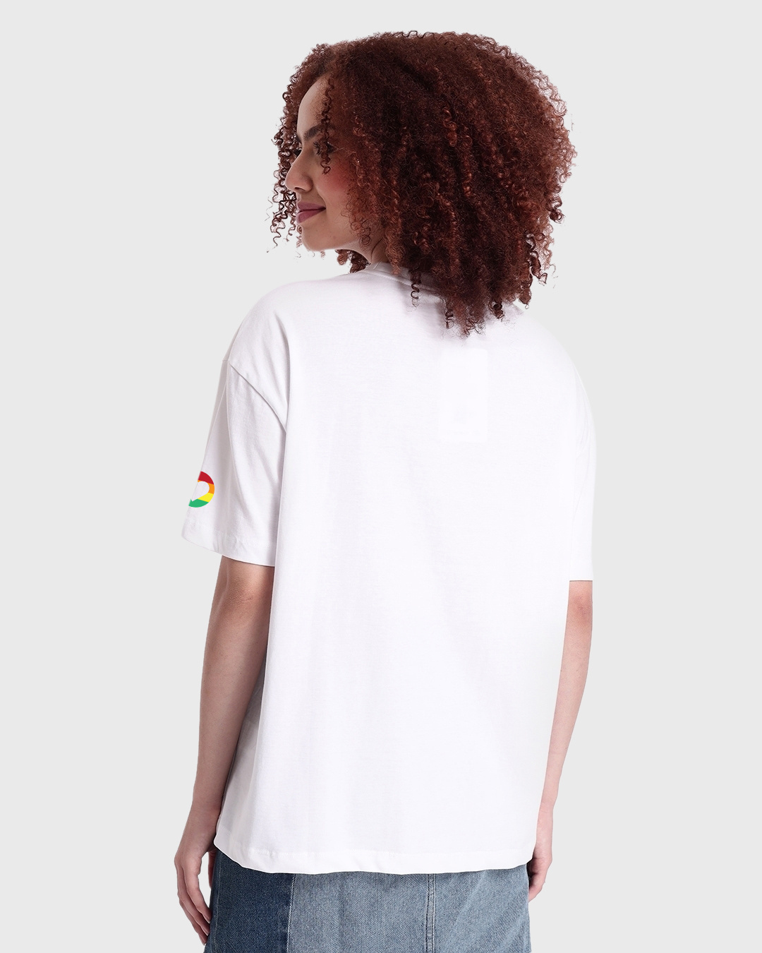 Shop Women's White Out Loud & Proud Graphic Printed Oversized T-shirt-Back