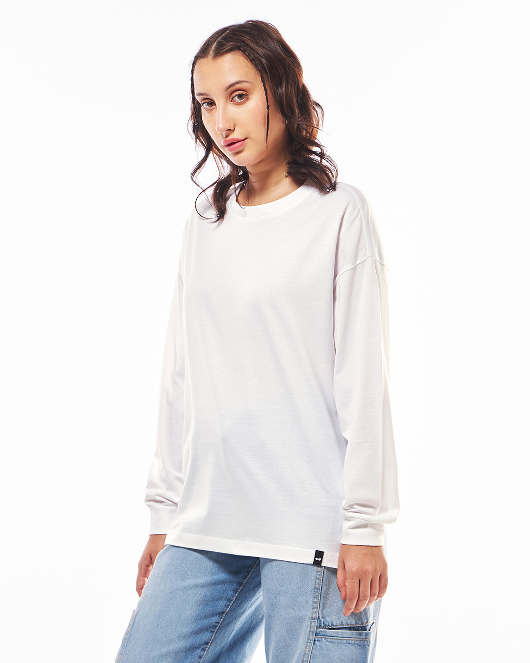 Shop Women's White Oversized T-shirt-Back