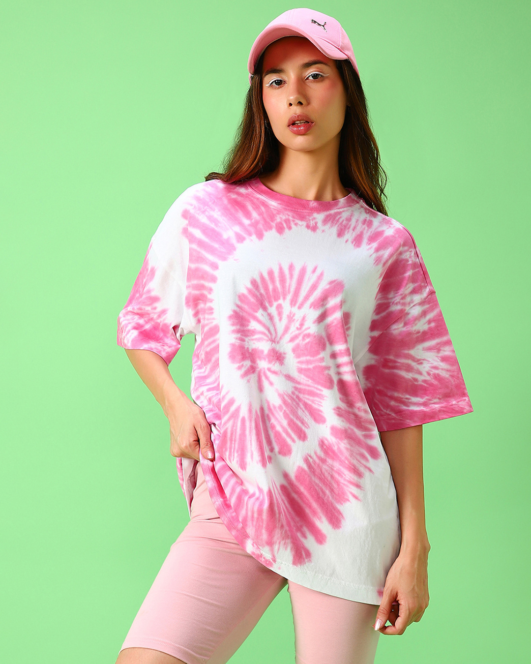 Buy Womens White And Pink Tie And Dye Oversized T Shirt Online At Bewakoof