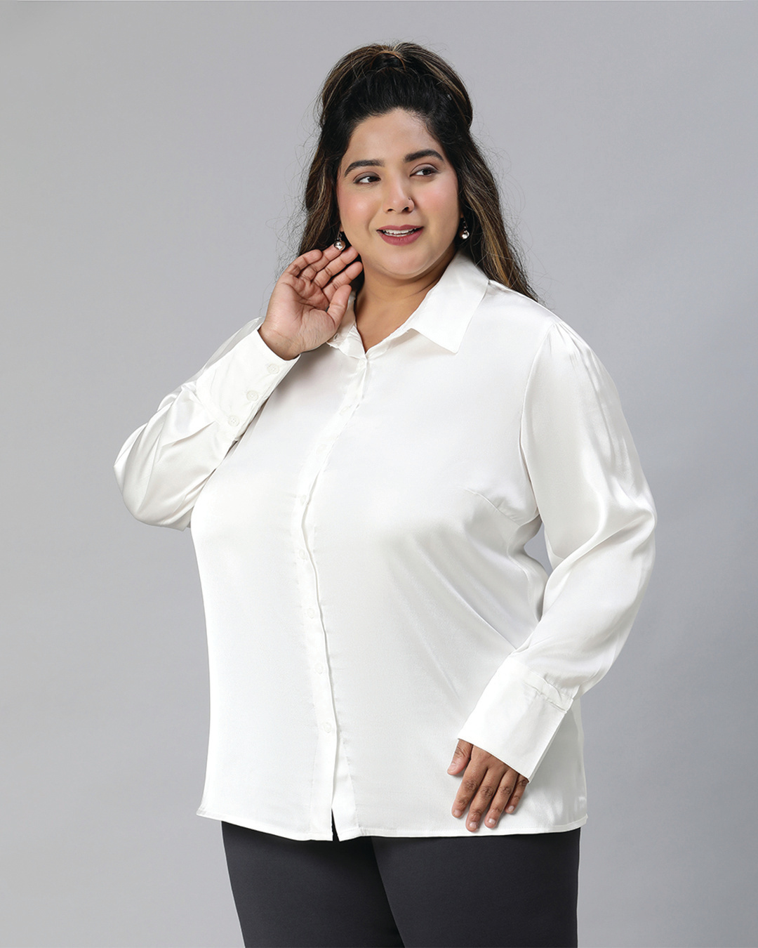 Shop Women's White Plus Size Shirt-Back