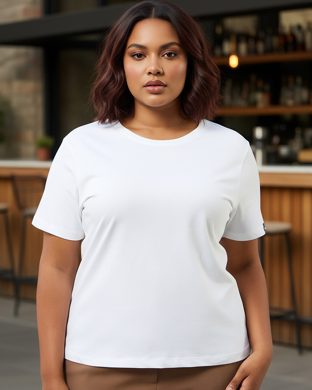 Buy Women's White Plus Size T-shirt Online at Bewakoof