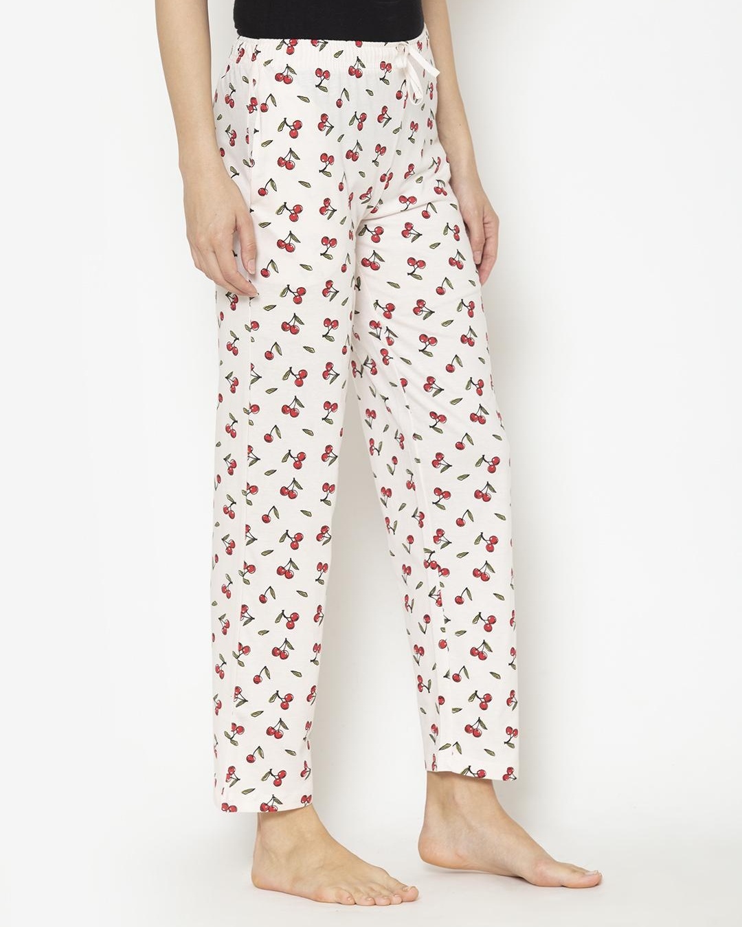 Shop Pack of 2 Women's White All Over Printed Pyjamas-Back