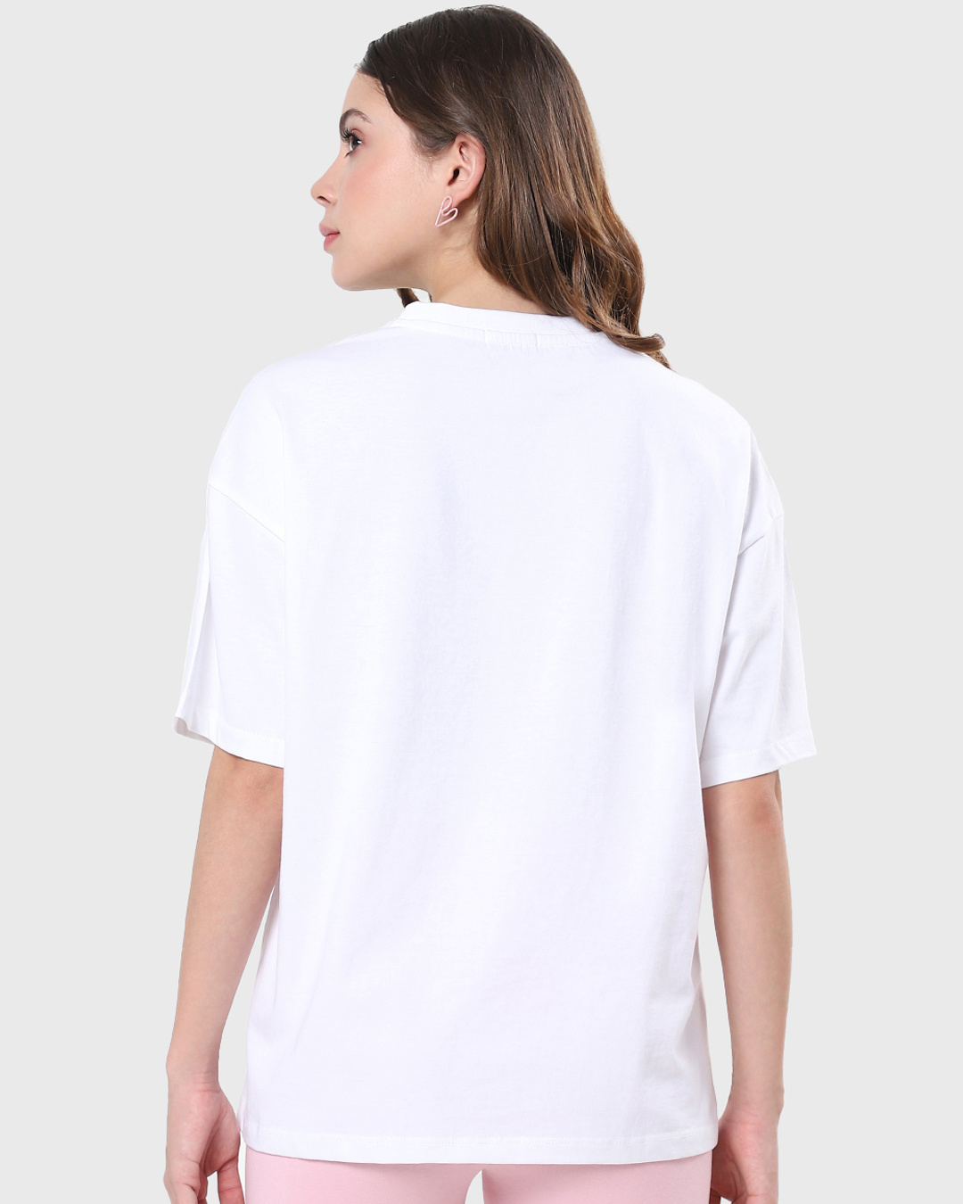 Shop Women's White Procrastinator Typography Oversized T-shirt-Back