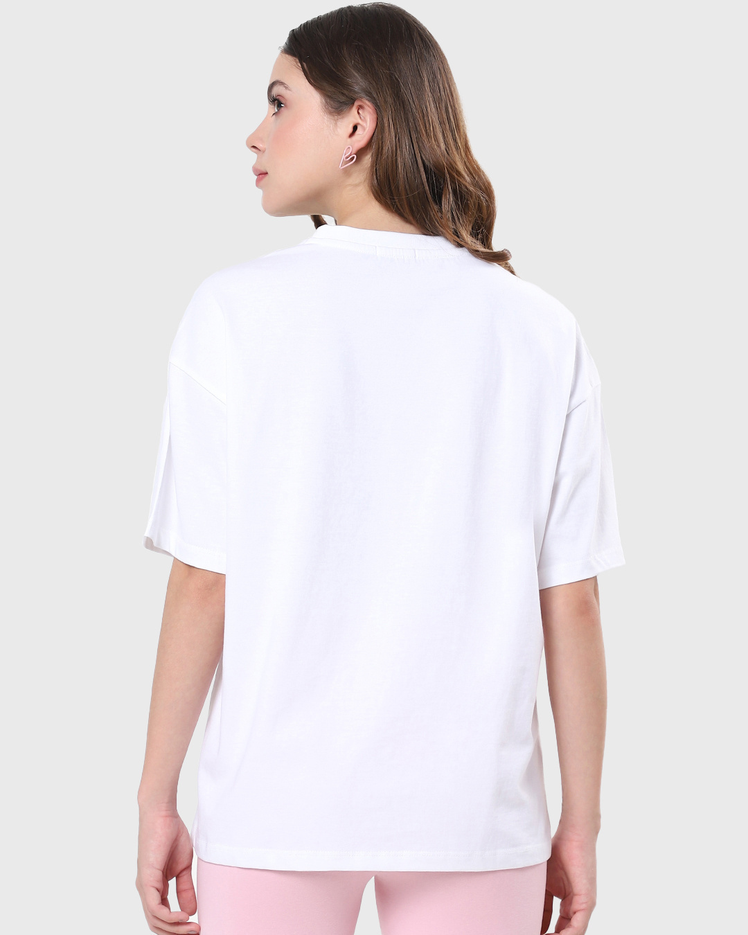 Shop Women's White Refuse To Grow Typography Oversized T-shirt-Back