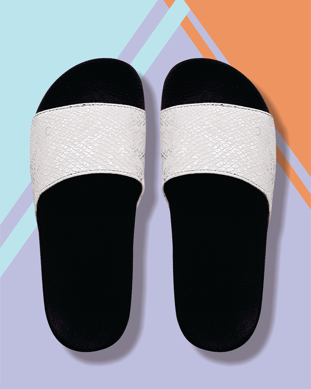 Buy Women's White Self Design Sliders Online in India at Bewakoof