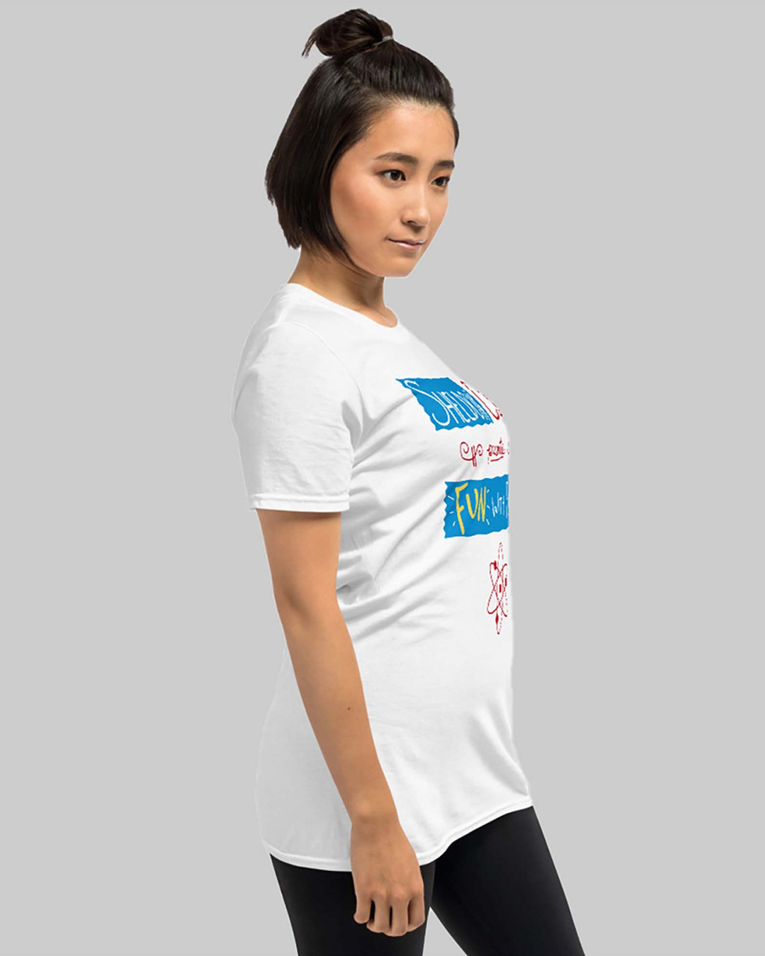 Shop Women's White Sheldon Cooper Typography Loose Fit T-shirt-Back
