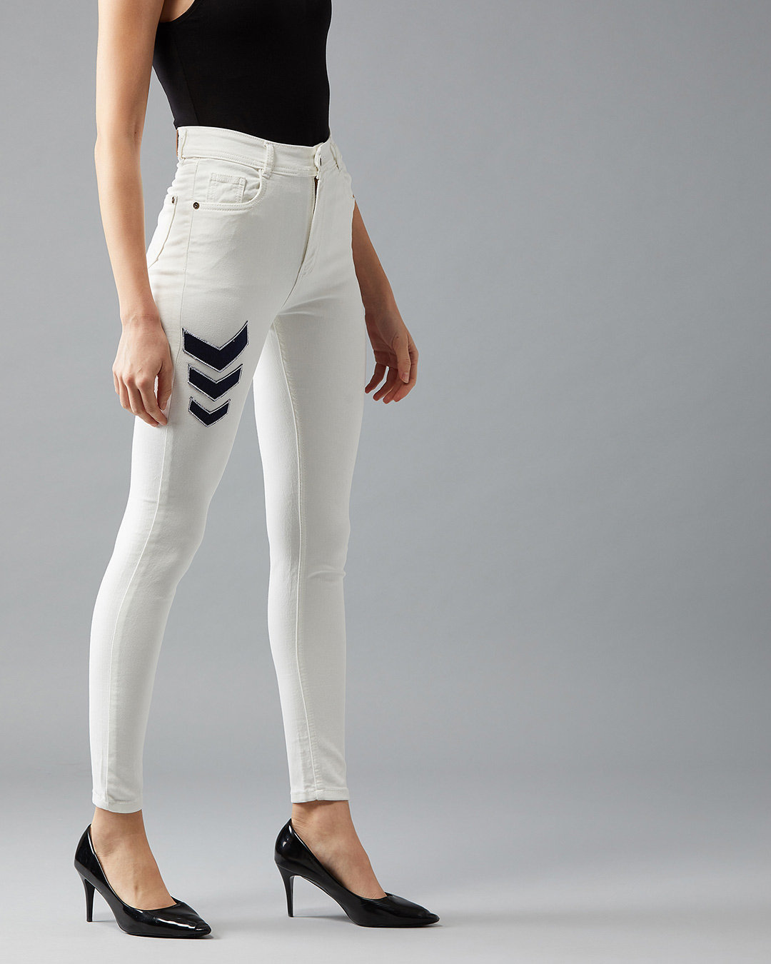 Shop Women's White Skinny Fit Denim Jeans-Back