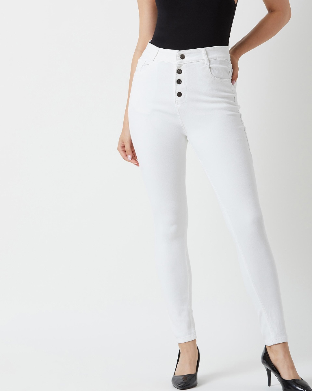 Buy Women's White Skinny Fit Jeans Online at Bewakoof