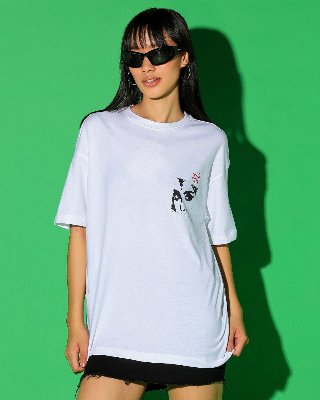 Shop Women's White Slay Graphic Printed Oversized T-shirt-Back