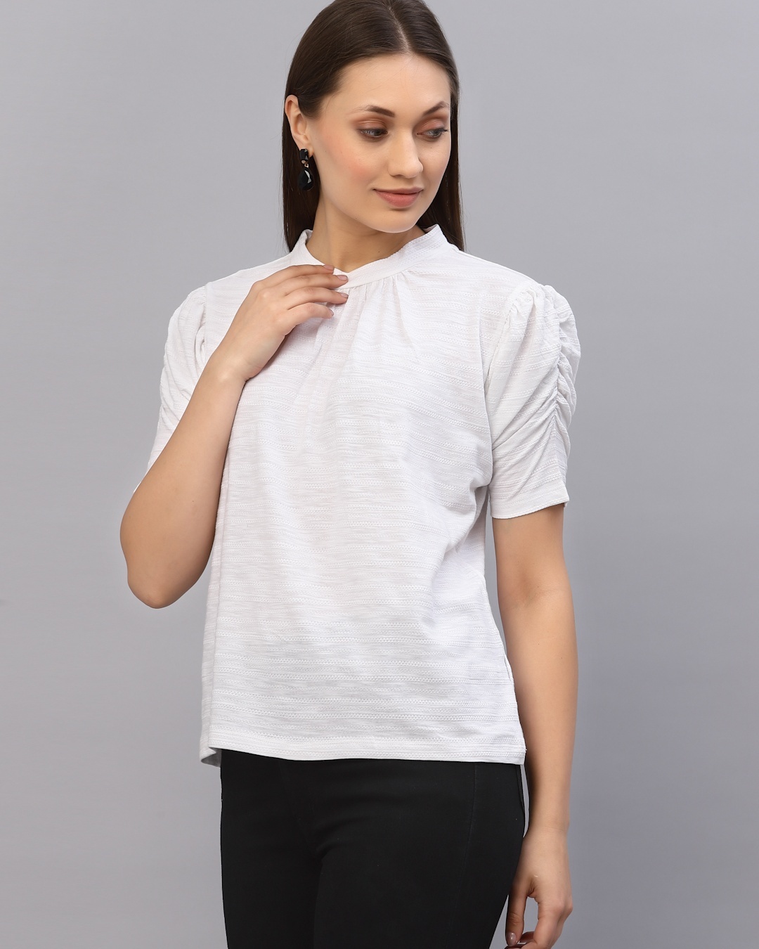 Shop Women's White Slim Fit Top-Back