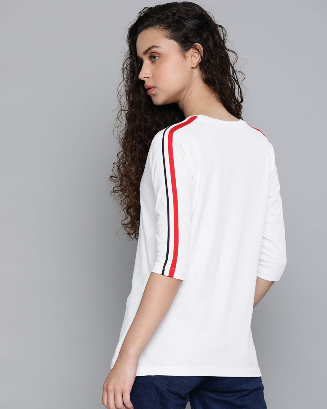 Shop Women's White Solid T-Shirt-Back