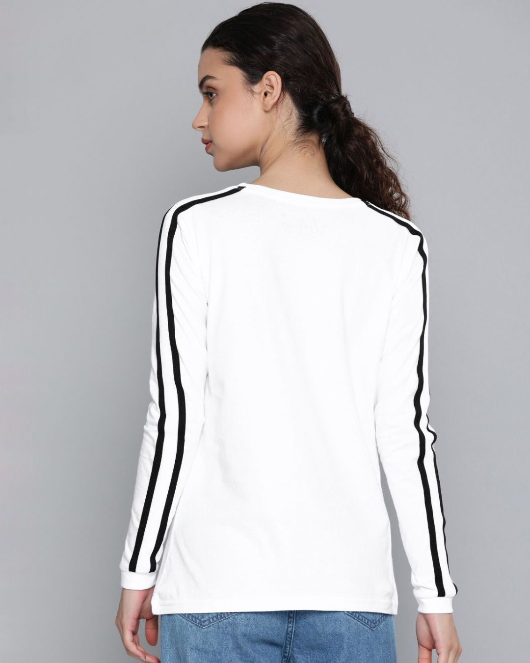 Shop Women's White Solid T-Shirt-Back