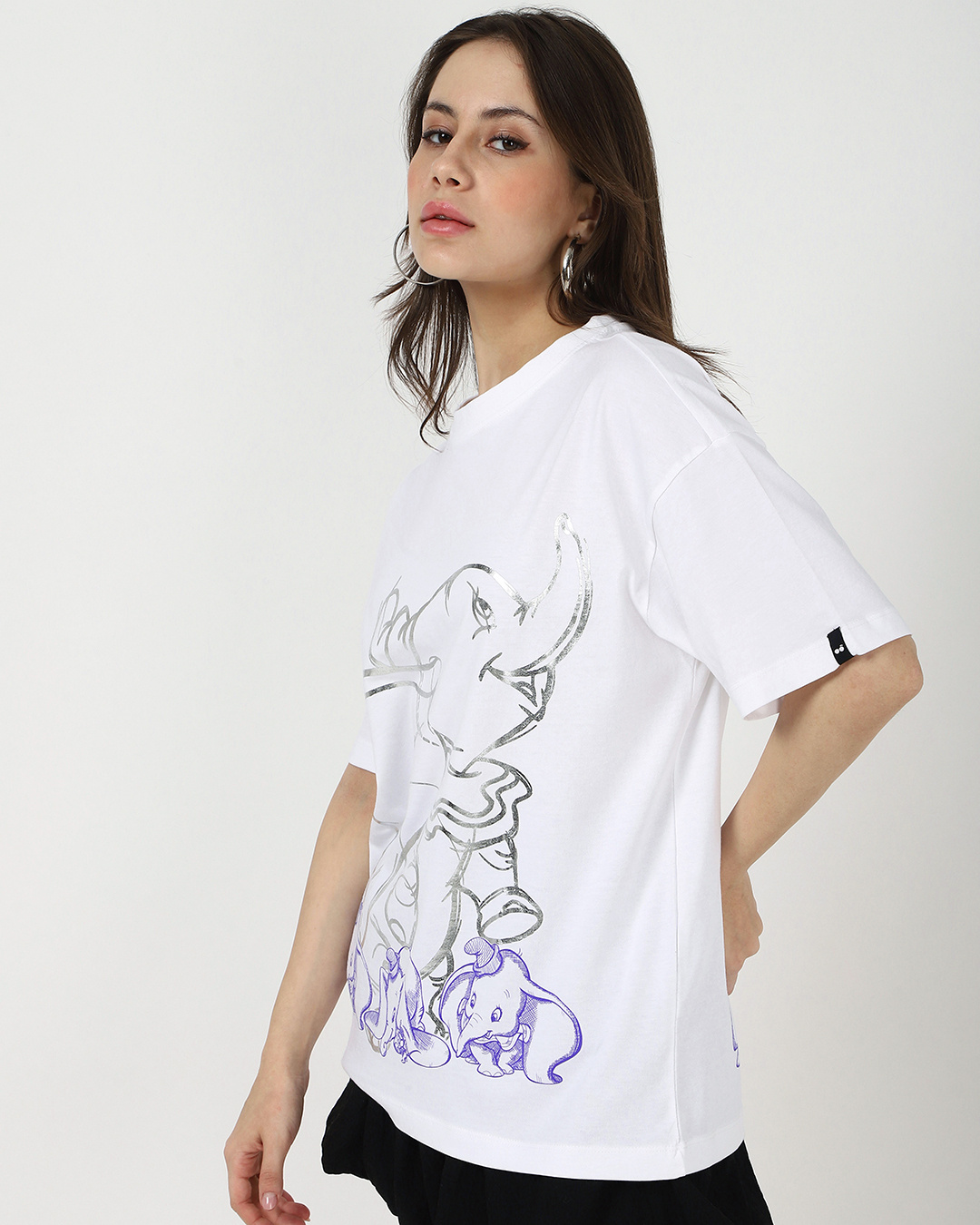 Shop Women's White Special Graphic Printed Oversized T-shirt-Back