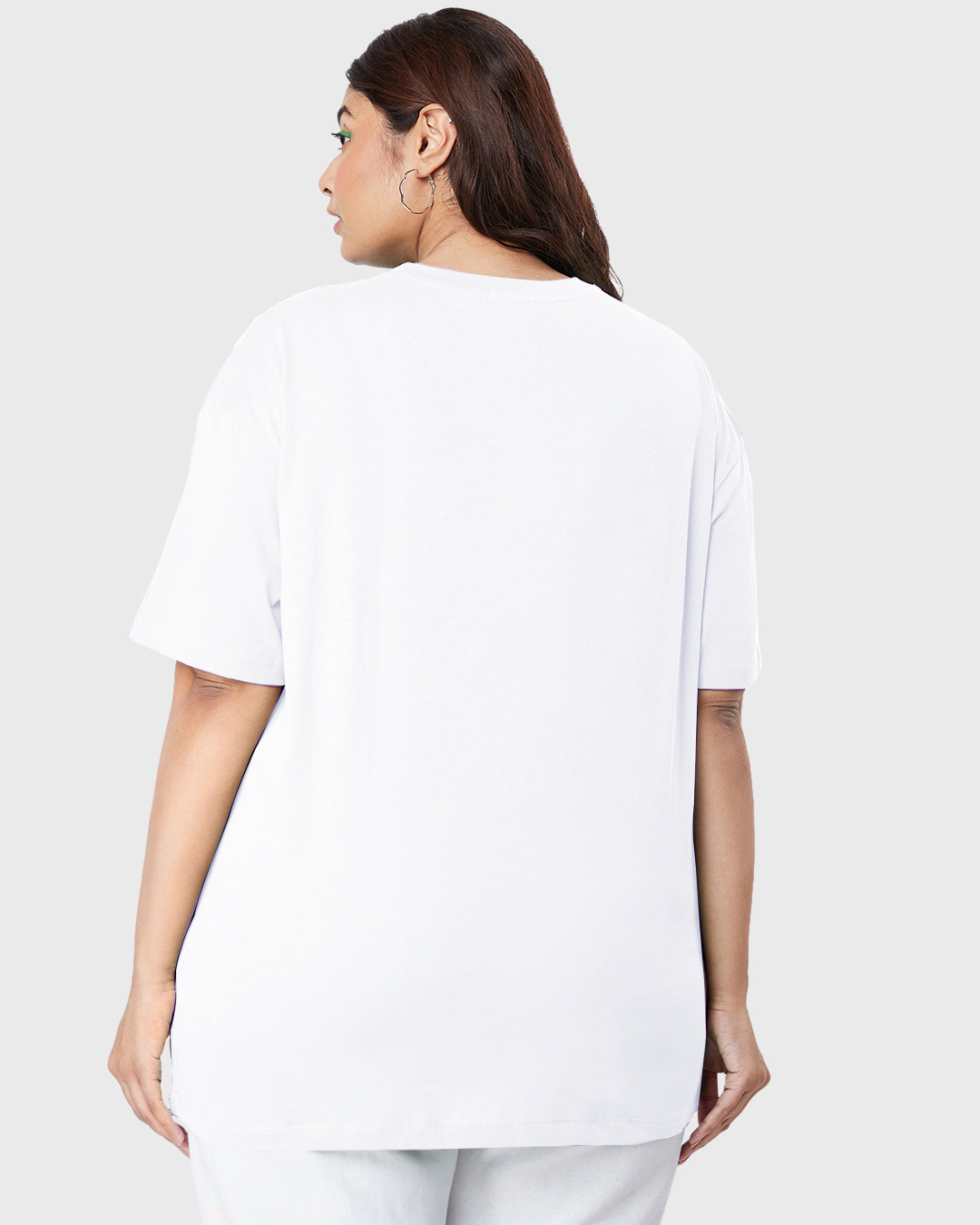 Shop Women's White Sugar Spice Everything Nice Graphic Printed Oversized Plus Size T-shirt-Back
