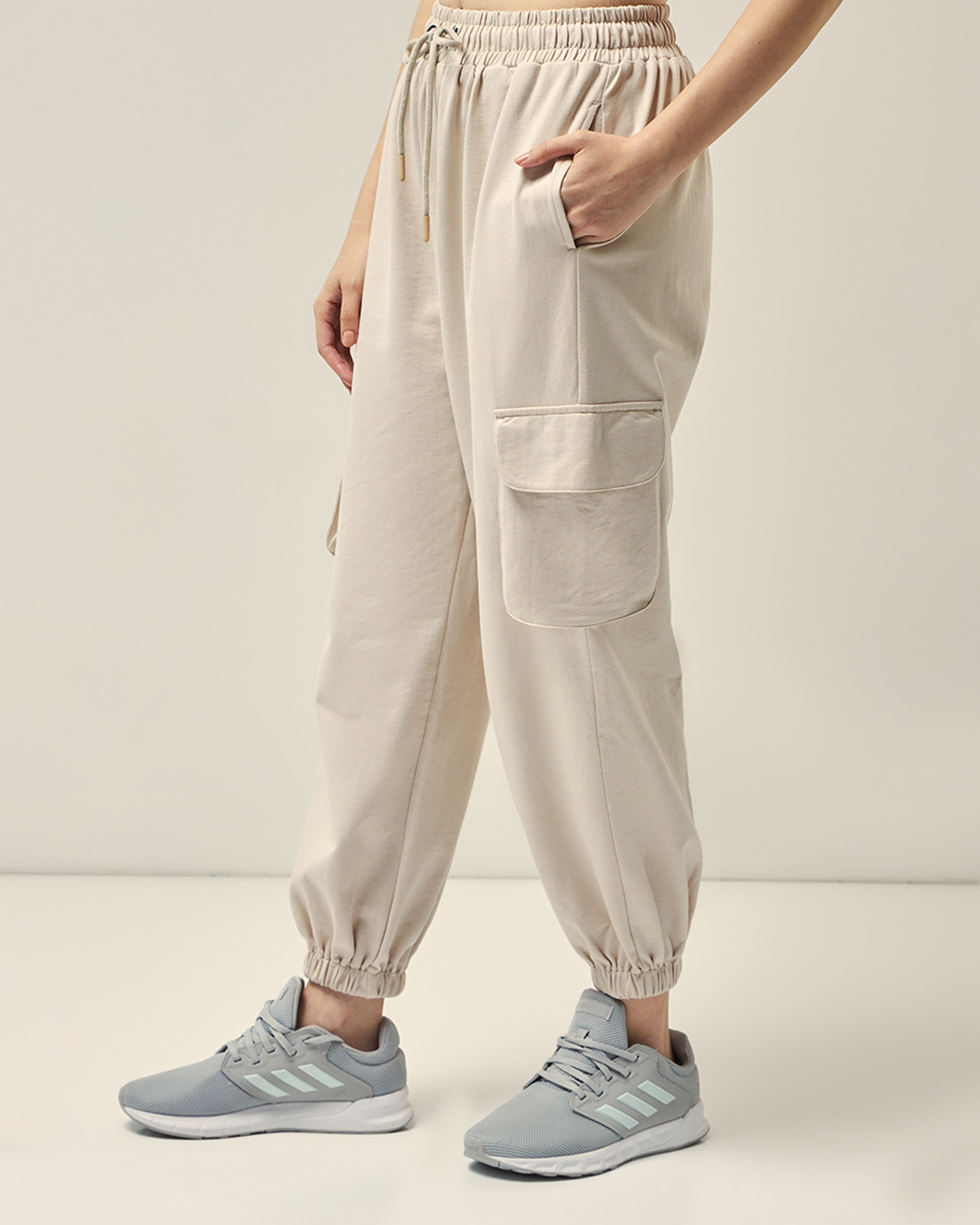 Shop Women's White Swan Oversized Cargo Joggers-Back