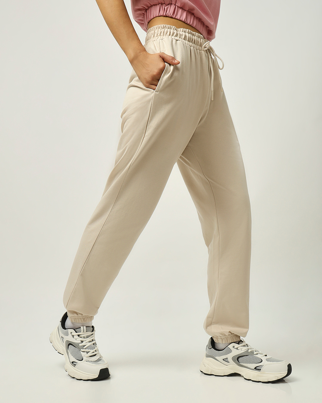 Shop Women's White Swan Oversized Joggers-Back