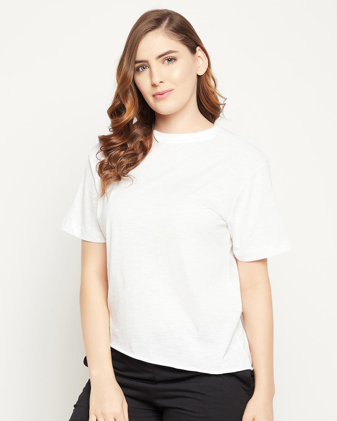 Shop Women's White T-shirt-Back
