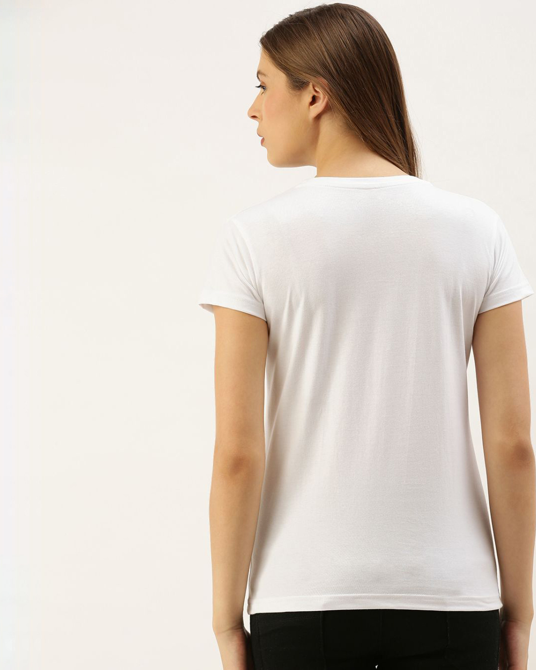 Shop Women's White Typography T-shirt-Back