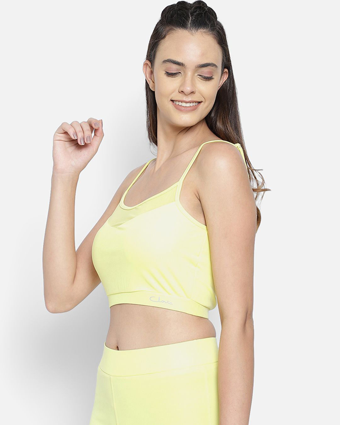 Shop Women's Yellow Active Comfort Fit Crop Top-Back