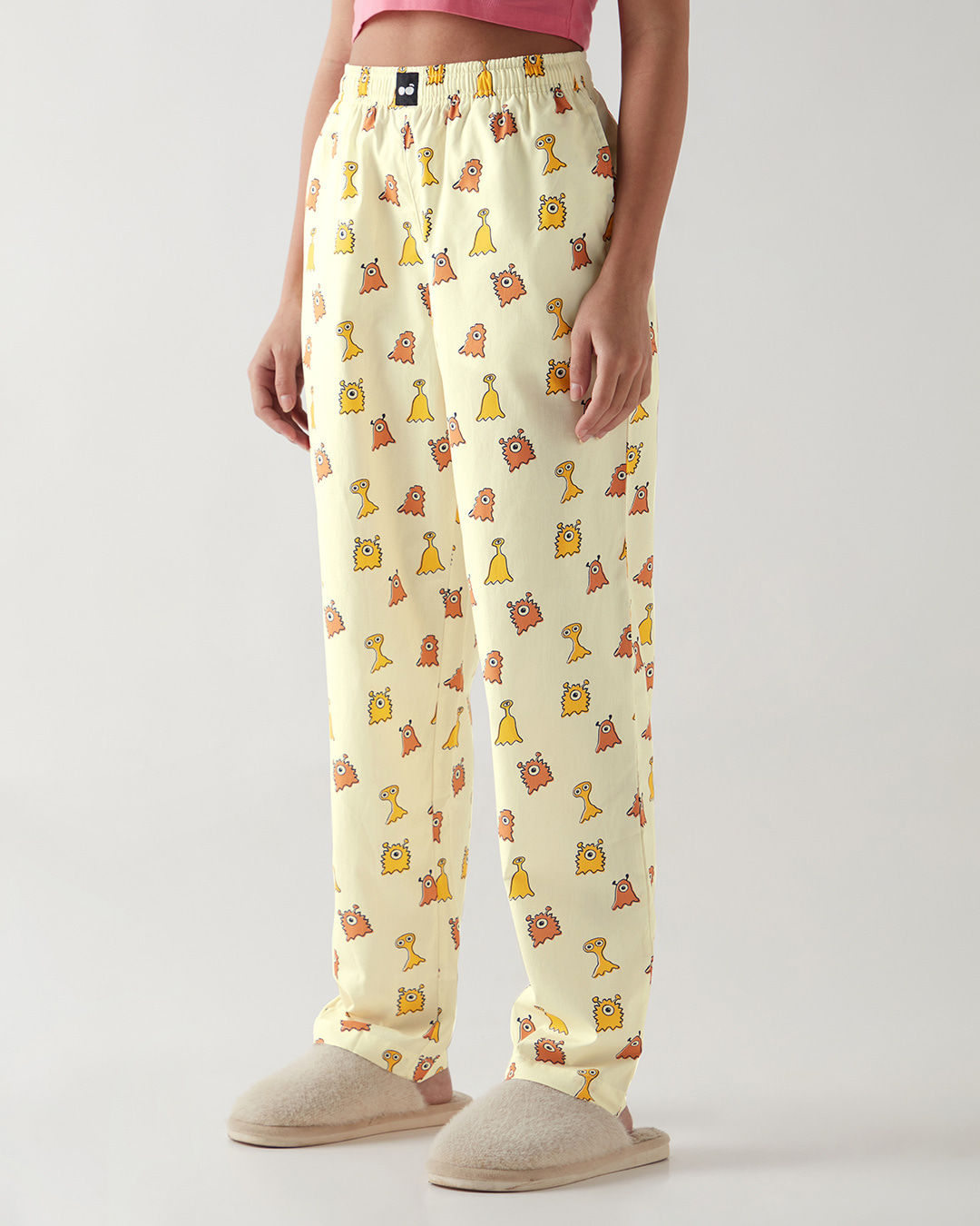 Shop Women's Yellow All Over Printed Pyjamas-Back