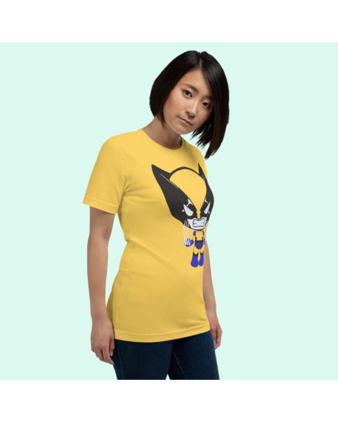 Shop Women's Yellow Angry Kid Graphic Printed T-shirt-Back