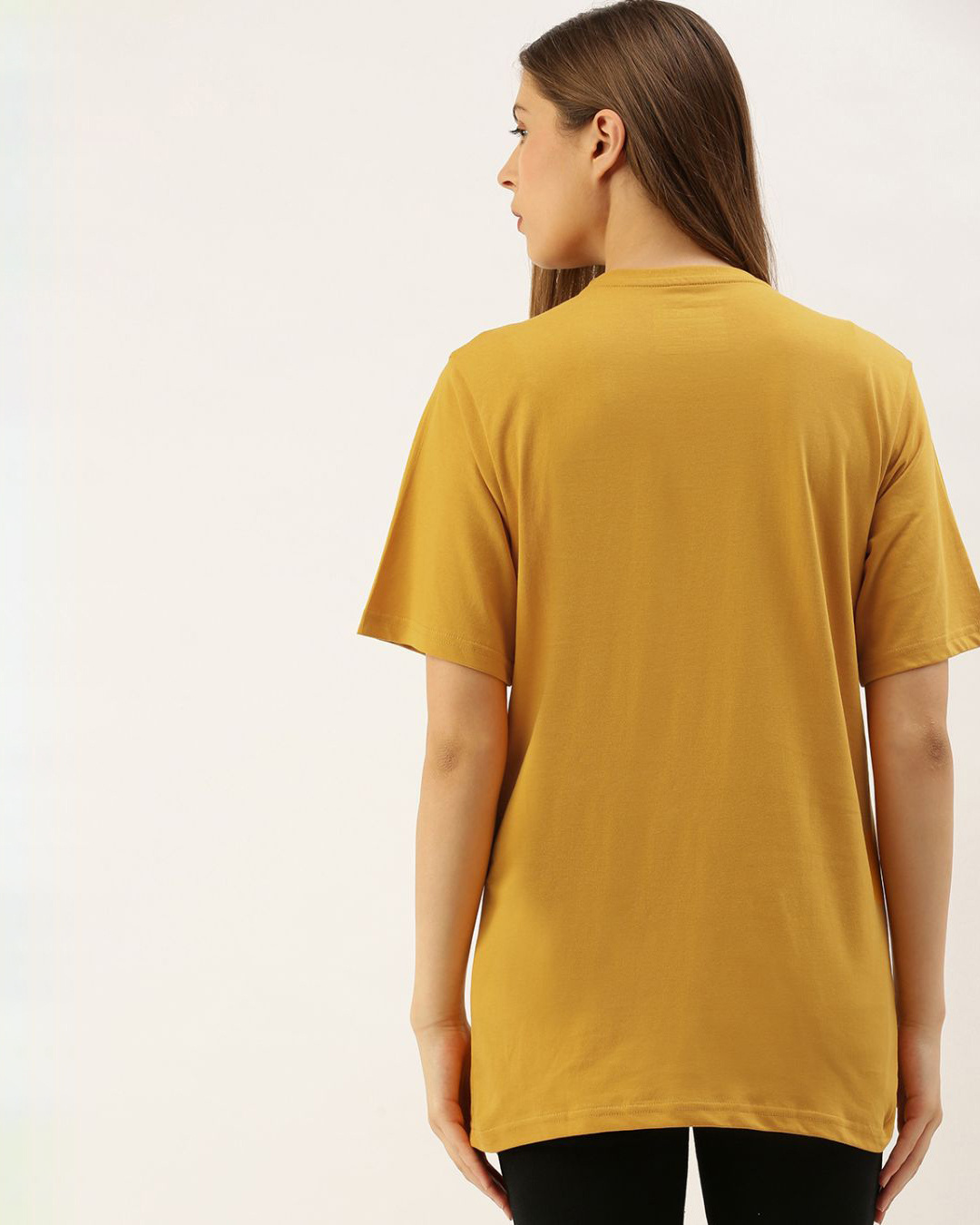 Shop Women's Yellow Graphic Print T-shirt-Back