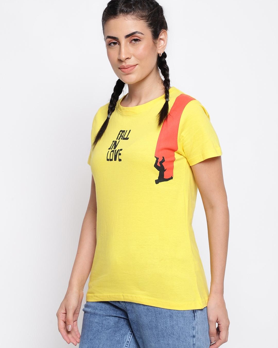 Shop Women's Yellow Graphic Printed T-shirt-Back