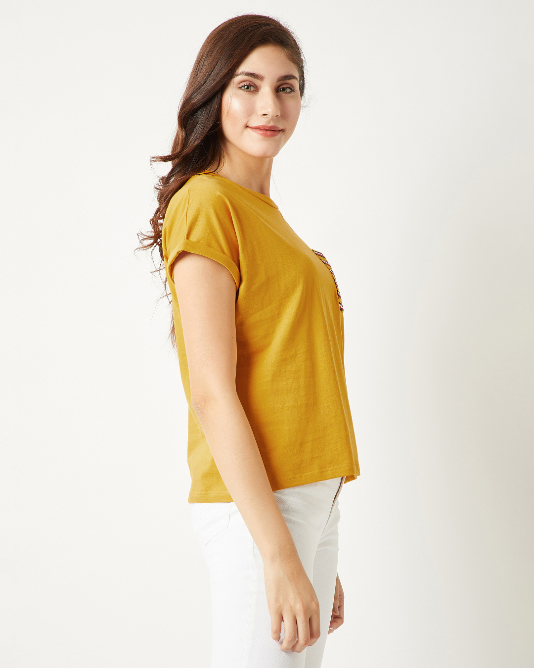 Shop Women's Yellow Oversized Fit T-Shirt-Back
