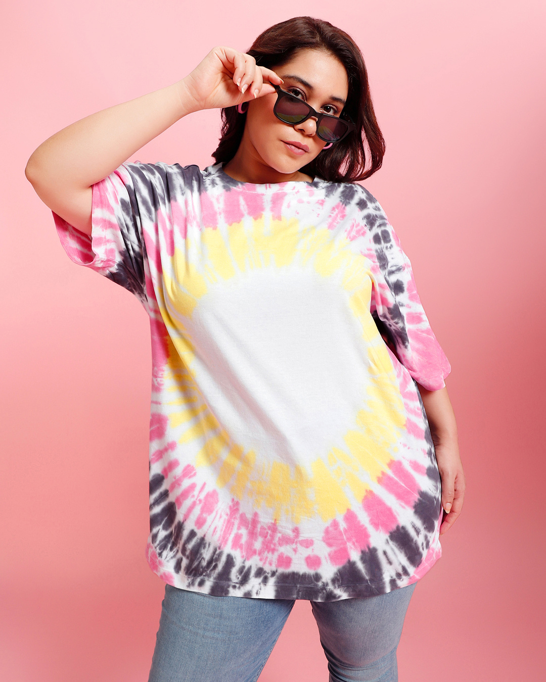 Plus Size Tie-Dye Half Sleeve Tee Shirt