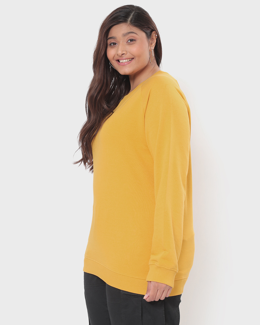 Shop Women's Yellow Plus Size Sweatshirt-Back