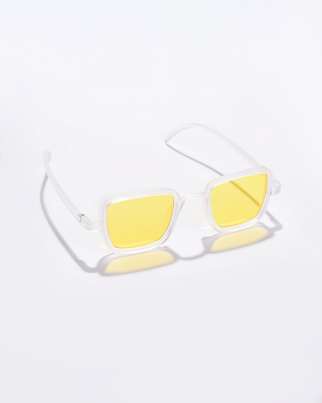 Shop Women's Yellow Square Polarised Lens Sunglasses-Back